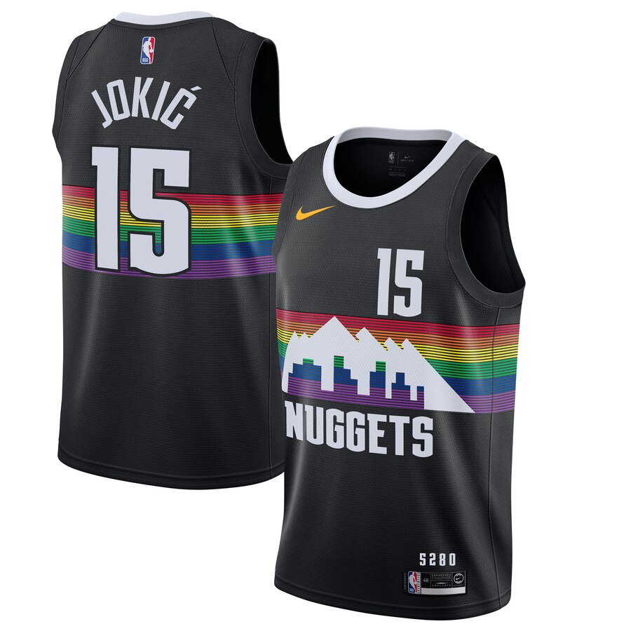 Men's Denver Nuggets Black #15 Nikola Jokic 2019 City Edition Stitched NBA Jersey